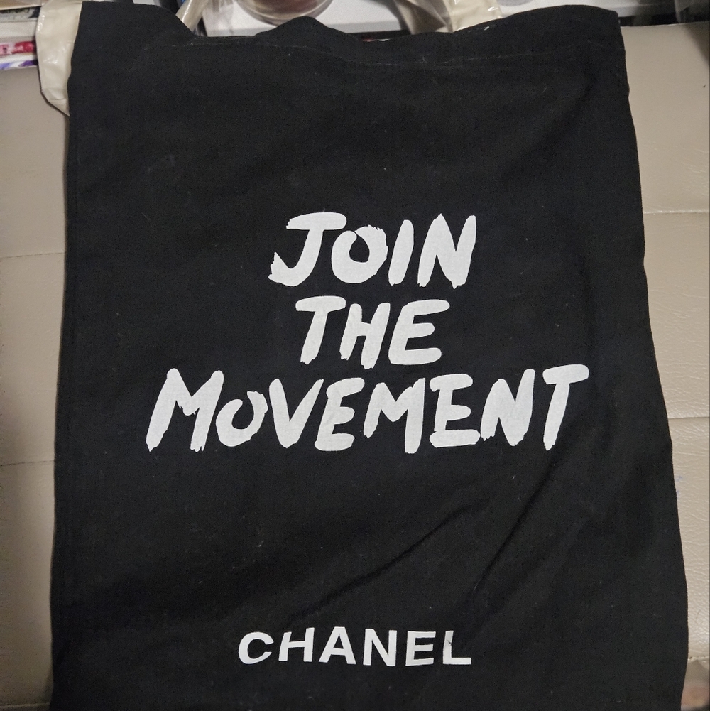 Source Unknown Black Tote with White Text